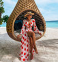 Beach Dress 2020 Bikini Cover Up Print Bathing Suit Women Kimono Plus Size Tunic Sexy Long Sleeve Swimwear Cover-Ups