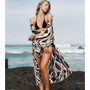 Beach Dress 2020 Bikini Cover Up Print Bathing Suit Women Kimono Plus Size Tunic Sexy Long Sleeve Swimwear Cover-Ups