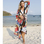 Beach Dress 2020 Bikini Cover Up Print Bathing Suit Women Kimono Plus Size Tunic Sexy Long Sleeve Swimwear Cover-Ups