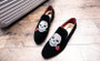 Skull Embroidery Loafers Men