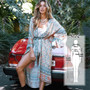 Embroidery Kaftan Beach Tunic Cotton Beach Cover up Saida de Praia Swimsuit Women Bikini cover up Pareo Sarong Beachwear Q882