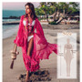 Embroidery Kaftan Beach Tunic Cotton Beach Cover up Saida de Praia Swimsuit Women Bikini cover up Pareo Sarong Beachwear Q882