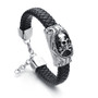 Leather Skull Bracelet Moto Men