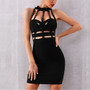 Eyelet Bandage Bodycon Dress