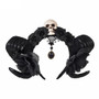 Blackmeoww Goth Men Women Cosplay Skull Devil Horns Headband - Black One Size