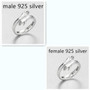 Couples Trendy Love Hug 925 Silver Adjustable Rings