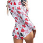 Sexy Onesie Pajamas Short Jumpsuit Sleepwear Short Romper Bodycon Adult Women Striped Print Bodysuit Sexy Lingerie Underwear