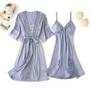 Lace Trim Sexy Wedding Lady Robe Suit Loose Satin Bride Bridesmaid Kimono Bathrobe Gown Mini Sleepwear Rayon Intimate Lingerie