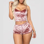 Women's pajamas  Party Set  2pcs Velvet Sleepwear Sexy Spaghetti Strap Velvet Shorts Pajama For Women 2020 Plus Size