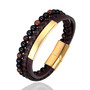 Men's Woven & Beaded Leather Bracelet