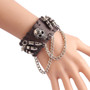 Men's Skull & Chain Leather Wristband