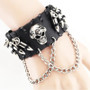 Men's Skull & Chain Leather Wristband