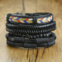 Men's Retro Style Rudder & Beads Woven Bracelet