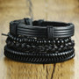 Men's Retro Style Rudder & Beads Woven Bracelet