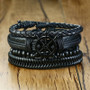 Men's Retro Style Rudder & Beads Woven Bracelet