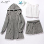 Winter Pajamas Set Women Sleepwear Warm Flannel Long Sleeves Robe Vest Short Pants Pajamas Pink Cute Homewear Velvet Home Suit