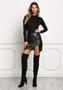Women's Vintage PU Leather Bodycon Mini Skirt w/ Lace-Up Side Split Design