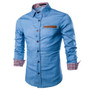 Men's Vintage Style Slim Fit Long Sleeve Denim Shirt