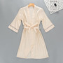 Sexy Women Rayon Kimono Bathrobe WHITE Bride Bridesmaid Wedding Robe Set Lace Trim Sleepwear Casual Home Clothes Nightwear