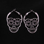 Heart Eyes Skull Hoop Earrings