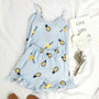 FallSweet Summer  Print Pajama Sets for Wome  Sleepwear  Girls Sleeveless Sexy Lingerie Two Piece Set