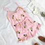FallSweet Summer  Print Pajama Sets for Wome  Sleepwear  Girls Sleeveless Sexy Lingerie Two Piece Set