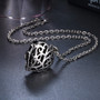 Black Crystal Heart Pendant Necklaces