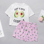 Women's Sleepwear Cute Cartoon Print Short Set Pajamas for Women  Pajama Set Sweet Short Sleeve T Shirts & Shorts Summer Pijama