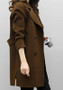 Coffee Pockets Turndown Collar Long Sleeve Cardigan Coat