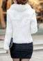 White Faux Fur Long Sleeve Fur Collar Fashion Coat