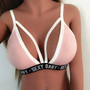 Pink Monogram Cut Out Condole Belt V-neck Swimwear