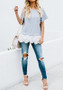 Grey Patchwork Cut Out Round Neck Fashion T-Shirt