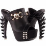 Punk Skull Platform Bone Heel Sandals