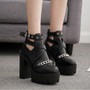 Chain High Heel Ankle Boots