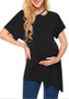 Black Irregular Maternity and Lactant Women Casual Going out T-Shirt