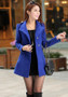 Sapphire Blue Pockets Buttons Double Breasted Long Sleeve Fashion Wool Coats