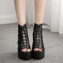 Lace Peep Toe Boots