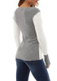 White Patchwork Round Neck Long Sleeve Casual T-Shirt