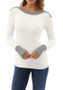 White Patchwork Round Neck Long Sleeve Casual T-Shirt