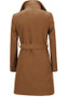 Khaki Sashes Turndown Collar Long Sleeve Fashion Coat