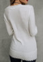 White Irregular Round Neck Long Sleeve Fashion T-Shirt