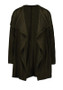 Green Pockets Turndown Collar Long Sleeve Fashion Coat