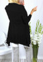 Black Irregular Turndown Colla Long Sleeve Fashion Cardigan Sweater