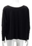 Black Irregular Off Shoulder Round Neck Long Sleeve T-Shirt