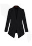 Black Pockets Single Button Tailored Collar Long Sleeve Coat