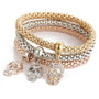 Gold-color Crystal Skull Bracelet Sets