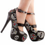 Women Sexy Skull Ankle Heels