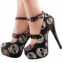 Women Sexy Skull Ankle Heels