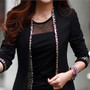 Black Patchwork Grenadine Round Neck Long Sleeve Casual T-Shirt