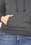 Grey Drawstring Pockets Hooded Long Sleeve Plus Size Sweatshirt